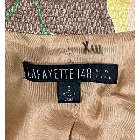 Lafayette 148 Floral Brocade Peplum Jacket Ruffle Sleeve Size 2 Fits Oversized - Picture 9 of 13